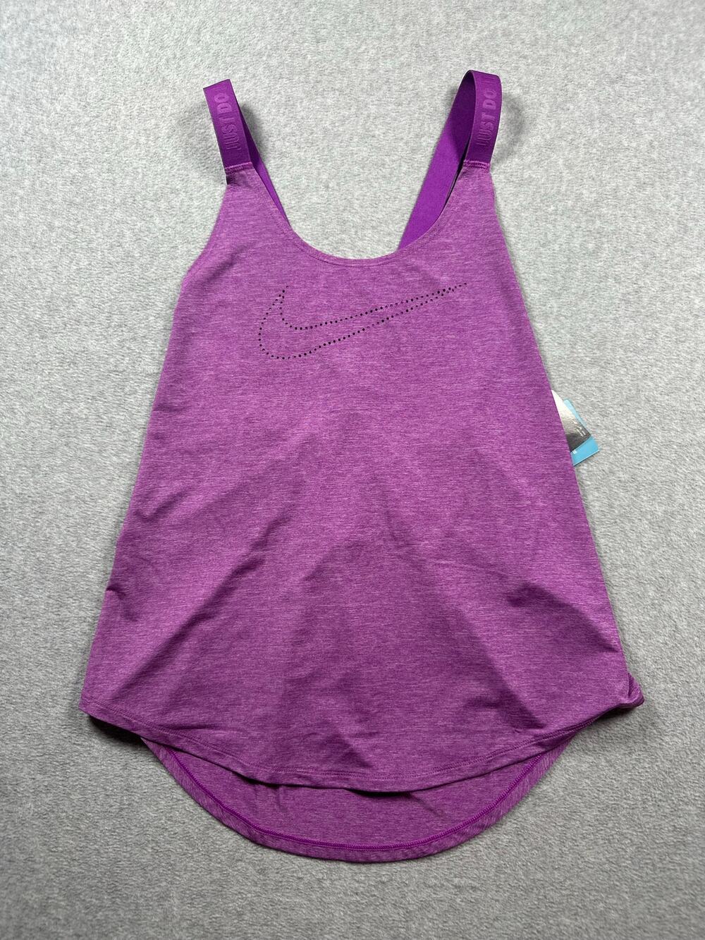 Nike Elastika Gym Training Tank Top Women's Medium Purple Keyhole Racerback